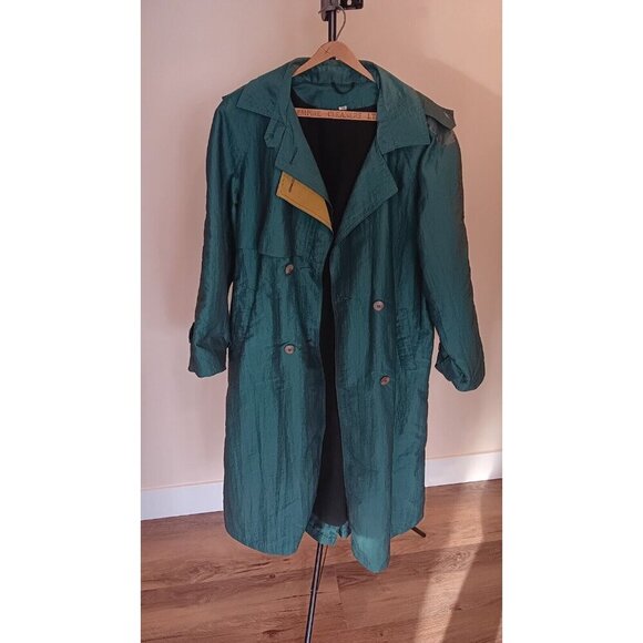 Vintage Westfield Trench Coat Size 10 With Belt Green 80s Or 90s See Photos - Picture 2 of 16